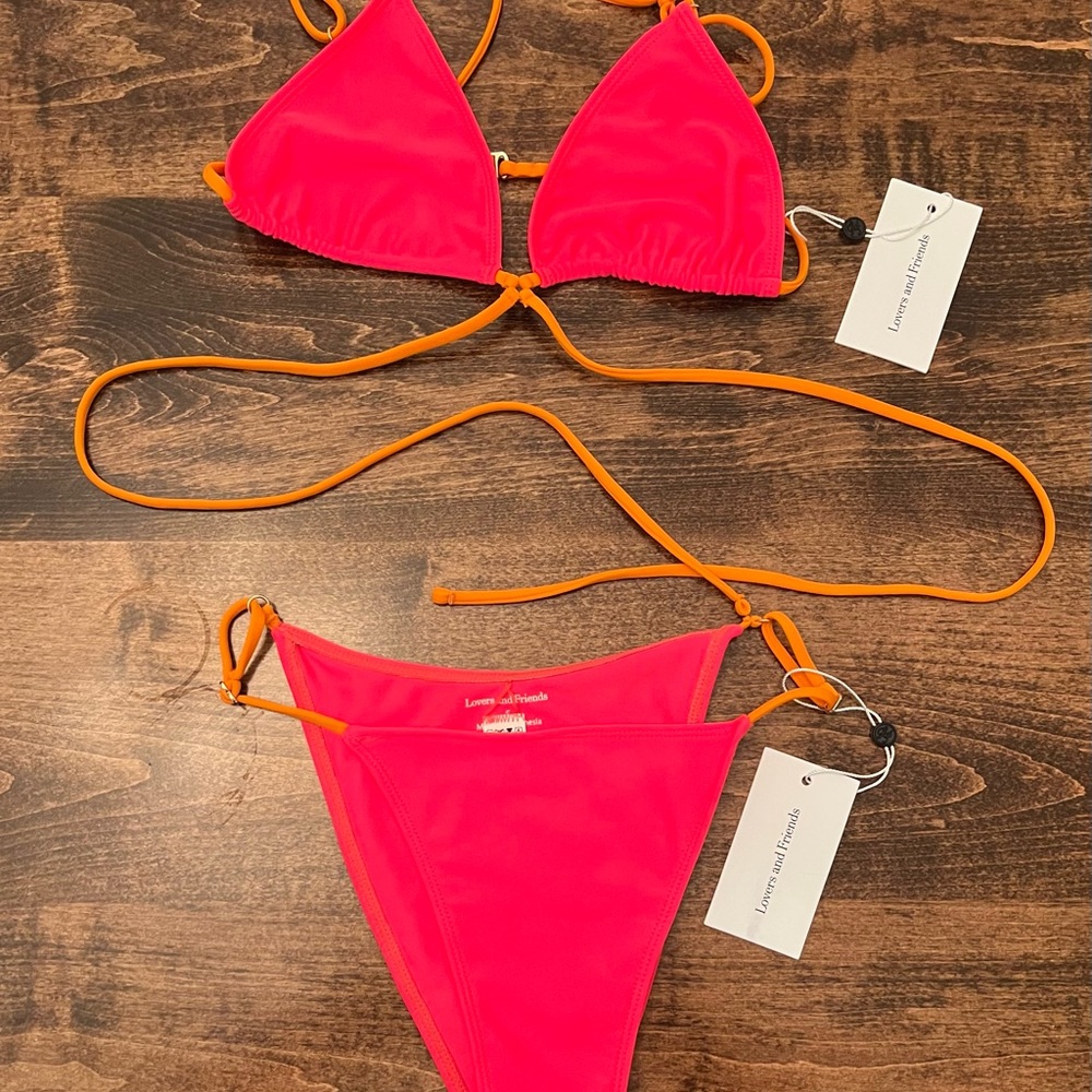 Lovers + Friends Pink and Orange Bikini